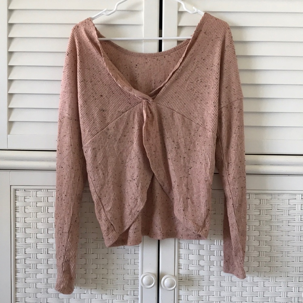 Hippie Rose pink top Henley boho NWT v neck large